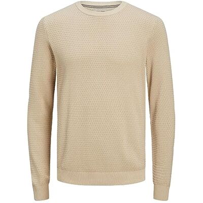 JACK & JONES Jjeatlas Knit Crew Neck Noos tröja, Havregryn, XXL JACK & JONES Jjeatlas Knit Crew Neck Noos tröja, Havregryn, XXL