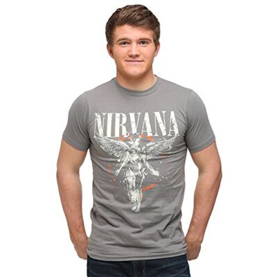 Nirvana Galaxy in Utero Slim Fit T-shirt (X-Large), Grå, XL Nirvana Galaxy in Utero Slim Fit T-shirt (X-Large), Grå, XL
