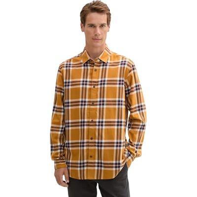 TOM TAILOR herrskjorta, 36643 – Peanut Brown Check, M TOM TAILOR herrskjorta, 36643 – Peanut Brown Check, M