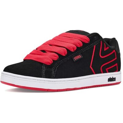 Etnies Fader – klassisk skate Heritage stil med trendig, voluminös look, förstärkt kupsula, vadderad passform, vardagsneaker, Svart-röd, 48 EU Etnies Fader – klassisk skate Heritage stil med trendig, voluminös look, förstärkt kupsula, vadderad passform, vardagsneaker, Svart-röd, 48 EU