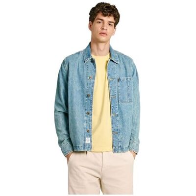 Pepe Jeans herr Elson jacka, Blå (Denim), XXL Pepe Jeans herr Elson jacka, Blå (Denim), XXL