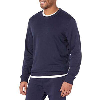 Amazon Essentials lätt långärmad fransk frotté rund hals sweatshirt för män (finns i stor och lång), marinblå, XX-Large Amazon Essentials lätt långärmad fransk frotté rund hals sweatshirt för män (finns i stor och lång), marinblå, XX-Large