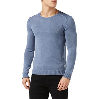 Replay Pullover tröja för män, 976 Ljus Indigo, XXL Replay Pullover tröja för män, 976 Ljus Indigo, XXL