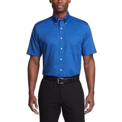 Van Heusen kortärmad herrskjorta normal passform Oxford solid, Engelsk blå, 3XL Van Heusen kortärmad herrskjorta normal passform Oxford solid, Engelsk blå, 3XL