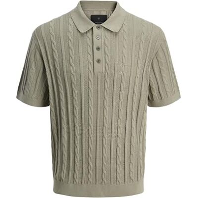 JACK & JONES Jprblamason Knit Polo Ss, dried sage, L JACK & JONES Jprblamason Knit Polo Ss, dried sage, L