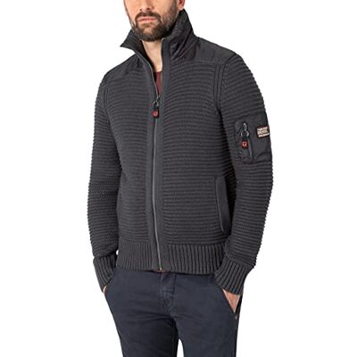 Timezone Sporty Knit Jacka för män, svart melange, XXL Timezone Sporty Knit Jacka för män, svart melange, XXL