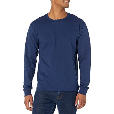Hanes långärmad skjorta för män Beefy-T (2-pack), marinblå, XXL Hanes långärmad skjorta för män Beefy-T (2-pack), marinblå, XXL