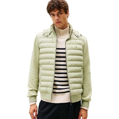 Tommy Hilfiger Herr MIX MEDIA HOODED ZIP THROUGH MW0MW40050 Zip Through Hoodie, grön, XS, Grön (Earth Sage), XS Tommy Hilfiger Herr MIX MEDIA HOODED ZIP THROUGH MW0MW40050 Zip Through Hoodie, grön, XS, Grön (Earth Sage), XS