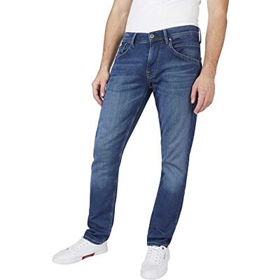 Pepe Jeans Track Jeans för män, Blå (Denim-vu4), 28W / 32L Pepe Jeans Track Jeans för män, Blå (Denim-vu4), 28W / 32L