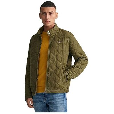 GANT Quilted Windcheater jacka för män, Juniper grön, M GANT Quilted Windcheater jacka för män, Juniper grön, M