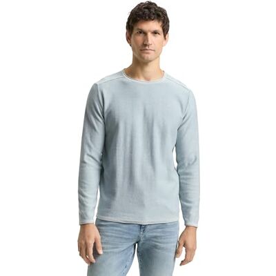 TOM TAILOR herrtröja, 39297 – benvit mint finrandig, M TOM TAILOR herrtröja, 39297 – benvit mint finrandig, M