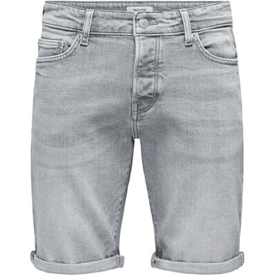 Only & Sons herrshorts, Medium grå denim, XS Only & Sons herrshorts, Medium grå denim, XS