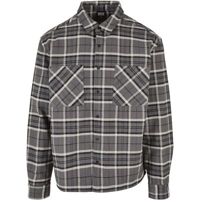 Urban Classics Man Hemd Boxy Kane Check Shirt, Grey/Black, 4XL Urban Classics Man Hemd Boxy Kane Check Shirt, Grey/Black, 4XL
