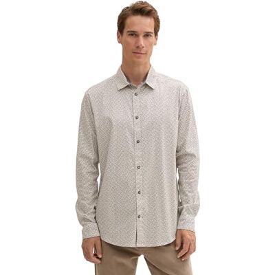 TOM TAILOR herrskjorta, 36644 – Offwhite Stroke Design, XXL TOM TAILOR herrskjorta, 36644 – Offwhite Stroke Design, XXL