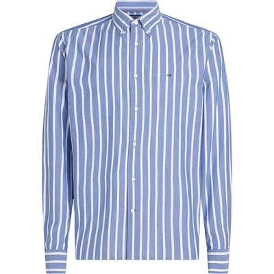 Tommy Hilfiger herr L/S skjorta, Kilblå/optisk vit, S Tommy Hilfiger herr L/S skjorta, Kilblå/optisk vit, S