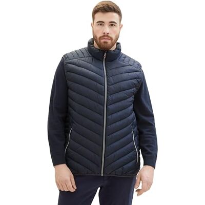 TOM TAILOR Män 1041094 Plus väst, 10668-Sky Captain Blue, XXL, 10668 – himmelskaptensblå, XXL TOM TAILOR Män 1041094 Plus väst, 10668-Sky Captain Blue, XXL, 10668 – himmelskaptensblå, XXL