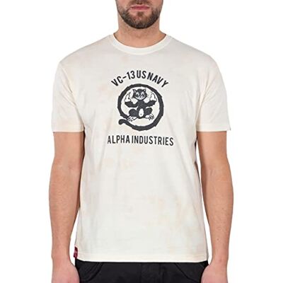 Alpha Industries USN Cat T T-shirt för män Vintage White/Black Alpha Industries USN Cat T T-shirt för män Vintage White/Black