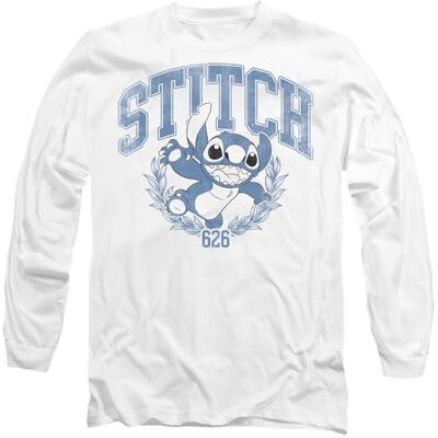 Disney Lilo and Stitch College Unisex Långärmad T-shirt, Vit, Large, Vitt, L Disney Lilo and Stitch College Unisex Långärmad T-shirt, Vit, Large, Vitt, L