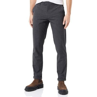 JACK & JONES Bestseller A/S Jpstmarco Jjconnor Noos chinos för män, Concrete grå/kontroll: kontroll, 29W / 32L JACK & JONES Bestseller A/S Jpstmarco Jjconnor Noos chinos för män, Concrete grå/kontroll: kontroll, 29W / 32L