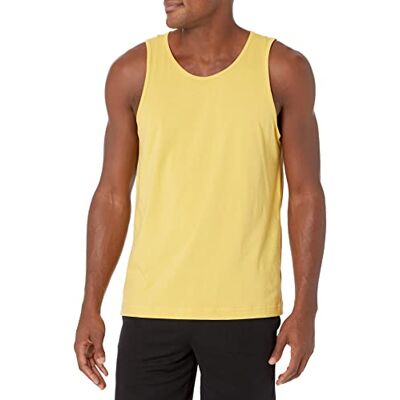 Amazon Essentials Men's Linne normal passform, Gul, XL Amazon Essentials Men's Linne normal passform, Gul, XL