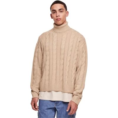 Urban Classics herr boxy roll neck tröja sweatshirt, Wetsand, 3XL Urban Classics herr boxy roll neck tröja sweatshirt, Wetsand, 3XL