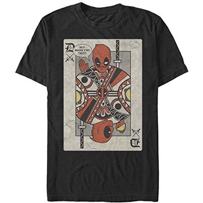 Marvel Unisex Deadpool Playing Card Organic Short Sleeve t-shirt, svart, S, svart, S Marvel Unisex Deadpool Playing Card Organic Short Sleeve t-shirt, svart, S, svart, S
