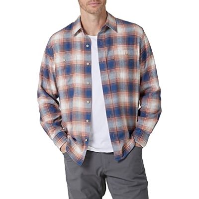 Wrangler Authentics herr moln flanellskjorta skjorta med knäppning krage, Koppar brun, S Wrangler Authentics herr moln flanellskjorta skjorta med knäppning krage, Koppar brun, S