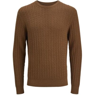 JACK & JONES Jjeemil stickad kabel crew neck Noos, Munkar rock, L JACK & JONES Jjeemil stickad kabel crew neck Noos, Munkar rock, L