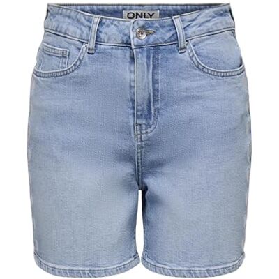 ONLY Onljosephine stretch Emb shorts DNM Azg, Ljusblå denim, M ONLY Onljosephine stretch Emb shorts DNM Azg, Ljusblå denim, M