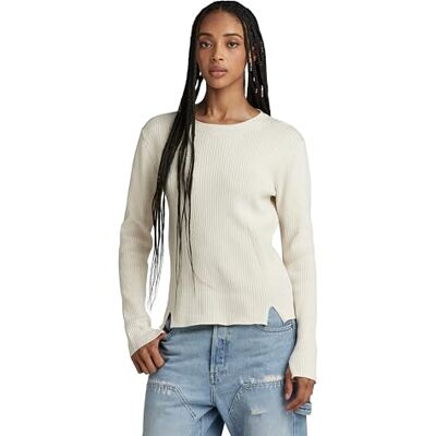 G-STAR RAW ribbad jumper, Beige (antik vit D24486-d563-g286), L G-STAR RAW ribbad jumper, Beige (antik vit D24486-d563-g286), L