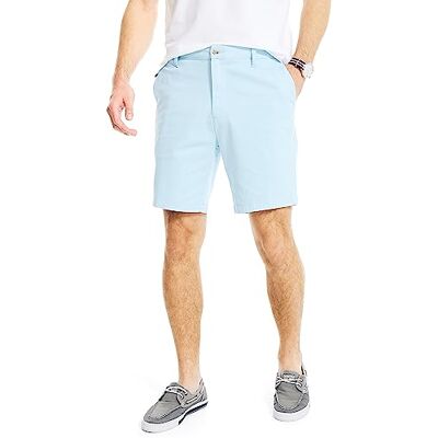 Nautica herr klassisk passform platt främre stretch solid chino däck kort avslappnad Nautica herr klassisk passform platt främre stretch solid chino däck kort avslappnad