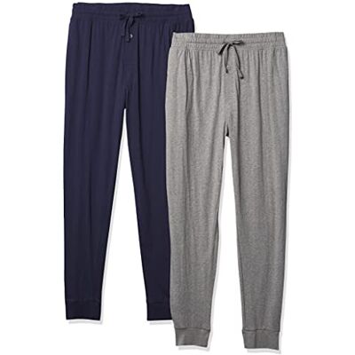 Fruit of the Loom Men's Jersey Knit Jogger Sleep Pant (1 and 2 Packs), Grey Heather/Navy, 3X Tall Fruit of the Loom Men's Jersey Knit Jogger Sleep Pant (1 and 2 Packs), Grey Heather/Navy, 3X Tall