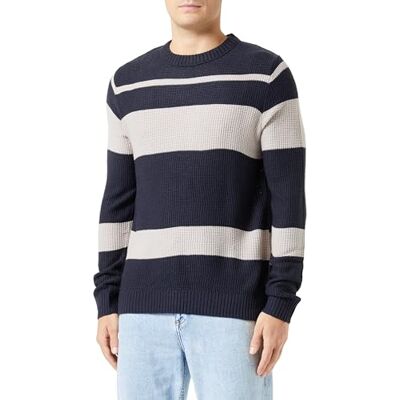 JACK & JONES Bestseller A/S Herr Jorkyle Knit Crew Neck stickad tröja, Total Eclipse/detalj: atmosfär, XL JACK & JONES Bestseller A/S Herr Jorkyle Knit Crew Neck stickad tröja, Total Eclipse/detalj: atmosfär, XL