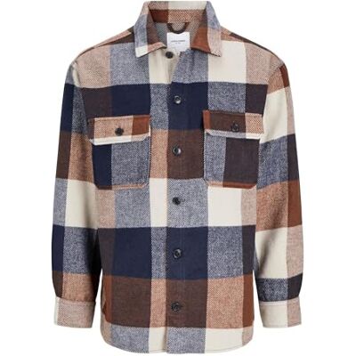 JACK & JONES JACK&JONES PLUS Jjebradley Ollie Overshirt Ls Noos Pls skjortjacka, Navy Blazer/Checks: Checks, 4XL JACK & JONES JACK&JONES PLUS Jjebradley Ollie Overshirt Ls Noos Pls skjortjacka, Navy Blazer/Checks: Checks, 4XL
