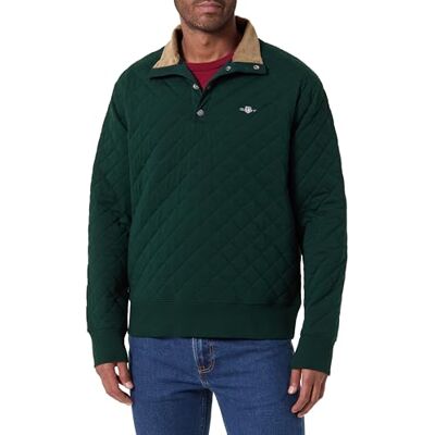 GANT Quilted Sweat Cord Collar, Tartan grön, M GANT Quilted Sweat Cord Collar, Tartan grön, M