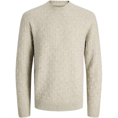 JACK & JONES Jprblasimon struktur stickad crew neck, Silverfoder, M JACK & JONES Jprblasimon struktur stickad crew neck, Silverfoder, M