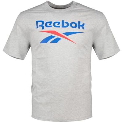 Reebok Bruno Big Logo Crew Neck Ss T-shirt för män, Ljusgrå Marl, 3XL Reebok Bruno Big Logo Crew Neck Ss T-shirt för män, Ljusgrå Marl, 3XL