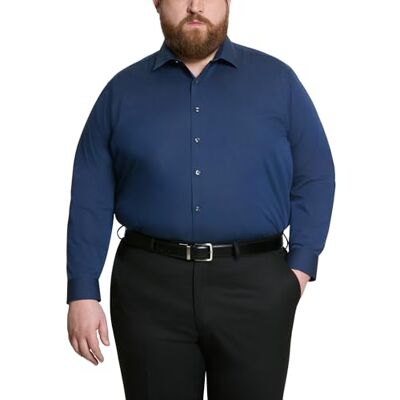 Kenneth Cole Herr Slim Fit Solid Spread krage klänning skjorta, Medium Blå, 18.5" Neck 35"-36" Sleeve Kenneth Cole Herr Slim Fit Solid Spread krage klänning skjorta, Medium Blå, 18.5" Neck 35"-36" Sleeve