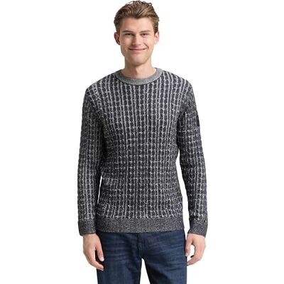 TOM TAILOR herrtröja, 39367 – marinblå pläterad, M TOM TAILOR herrtröja, 39367 – marinblå pläterad, M