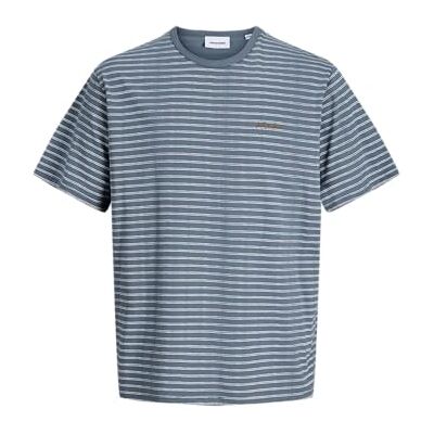 JACK & JONES Jjdevin Daytona randig Tee Ss Crew Neck, Blå Mirage, M JACK & JONES Jjdevin Daytona randig Tee Ss Crew Neck, Blå Mirage, M