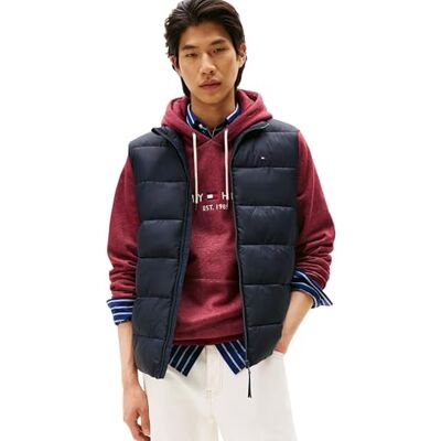 Tommy Hilfiger herr medelvikt väst MW0MW41981 väst, blå, XL, Blå (ökenhimmel), XL Tommy Hilfiger herr medelvikt väst MW0MW41981 väst, blå, XL, Blå (ökenhimmel), XL