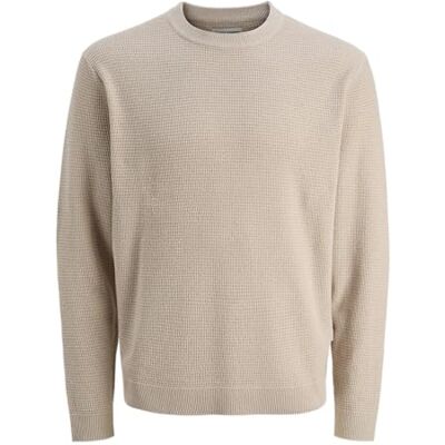 JACK & JONES Jcotier stickad crew neck, Ökenduvor, M JACK & JONES Jcotier stickad crew neck, Ökenduvor, M