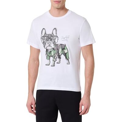 Replay T-shirt för män kortärmad med tryck, vit 001 (vit), S Replay T-shirt för män kortärmad med tryck, vit 001 (vit), S