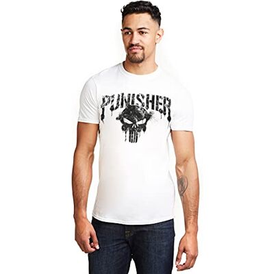 Marvel Punisher Text T-shirt för män, Vitt, M Marvel Punisher Text T-shirt för män, Vitt, M