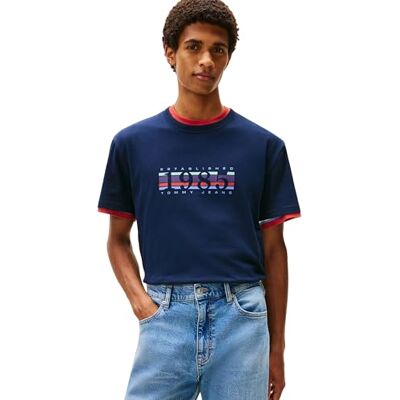Tommy Jeans TJM Reg 1985 DNA Graph SS T Ext Dm0dm22307 T-shirt S/S, marinblå, XS herr, Mörk marinblå, XS Tommy Jeans TJM Reg 1985 DNA Graph SS T Ext Dm0dm22307 T-shirt S/S, marinblå, XS herr, Mörk marinblå, XS
