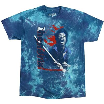 Liquid Blue Unisex Jimi Hendrix Fire Tie Dye T-shirt, Multi, S Liquid Blue Unisex Jimi Hendrix Fire Tie Dye T-shirt, Multi, S