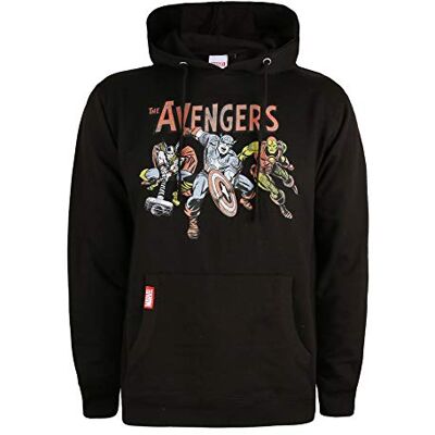 Marvel Mäns vintage Avengers huvtröja, svart, L Marvel Mäns vintage Avengers huvtröja, svart, L