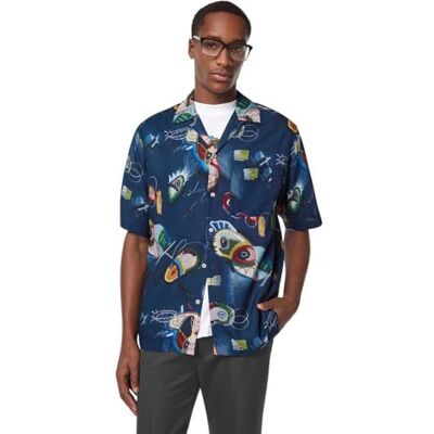 Scotch & Soda Aop kortärmad avslappnad passform tencel skjorta, Abstract Island Night Aop 401, S Scotch & Soda Aop kortärmad avslappnad passform tencel skjorta, Abstract Island Night Aop 401, S