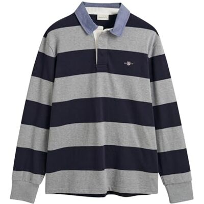 GANT herr Reg Chambray Stripe Heavy Rugger T-tröja GANT herr Reg Chambray Stripe Heavy Rugger T-tröja