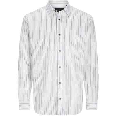 JACK & JONES Jprblabushwick Stanley skjorta L/S Sn, Vit/passform: randig, XS JACK & JONES Jprblabushwick Stanley skjorta L/S Sn, Vit/passform: randig, XS